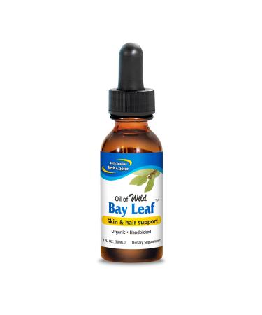 North American Herb & Spice Wild Oil of Bay Leaf - 1 fl oz - Skin & Hair Support - Handpicked Organic Non-GMO - 286 Servings