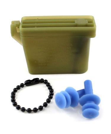 VANGUARD Military Ear Plugs with Chain and Case (Blue Large)