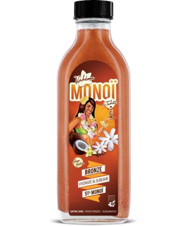 Vah ma Mono de Tahitian Satin Bronze Cream - Glitter Effect - 100 ml - Moisturises and Sublimes Skin and Hair - 51% Monoi