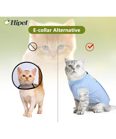 Buy Hipet Cat Surgical Recovery Suit - Abdominal Wound & Skin Disease Vest No E-Collar Needed - S Blue - International Shipping Available - Buy Online on GoSupps.com