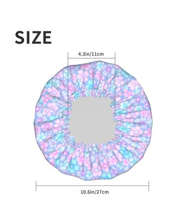 Cherry Blossom Waterproof Shower Cap for Women - Reusable & Adjustable Double Layered Bath Hair Cap - Buy Online on GoSupps.com