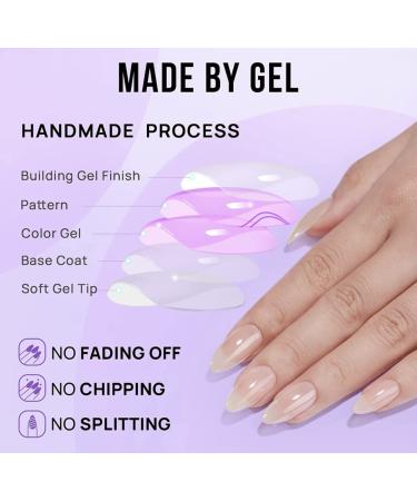 Glazed Donut Chrome Hailey Bieber Trend Press On Nails | Handmade Almond Shape 30-Piece Nail Kit - Buy Online on GoSupps.com