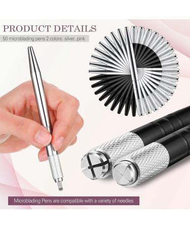 yixue 50 Count Microblading Pens Manual Eyebrow Pencils Microblading Supplies Aluminum Microblading Hand Tools for Cosmetics Easy Install C Black&silver - Buy Online on GoSupps.com