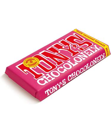  Tony's Chocolonely Tony's Chocolonely - Caramel Milk Chocolate Bar - 1 x 180g - Vegetarian - Fair Trade Belgian Chocolate - Buy Online on GoSupps.com
