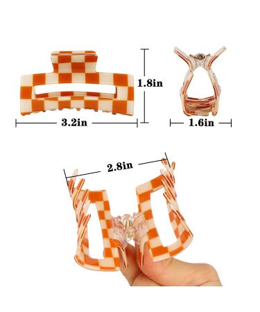 6 Pack Checkered Hair Claw Clips - Multicolored Square Medium Clips for Women & Girls - Non-Slip Styling Accessories with Strong Hold - 3.1 Plaid Design - Buy Online on GoSupps.com