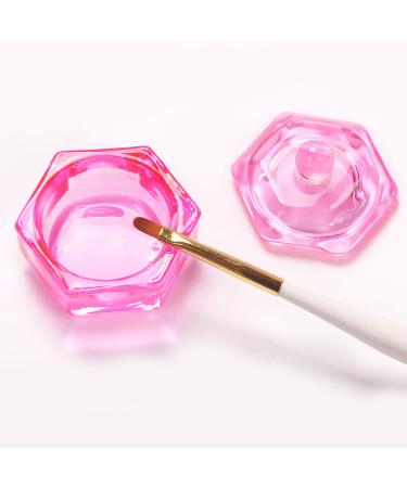 2 PCS Glass Crystal Nail Art Acrylic Liquid Powder Dish Set with Lid - Glassware Bowl for Nail Art Accessories - Buy Online on GoSupps.com