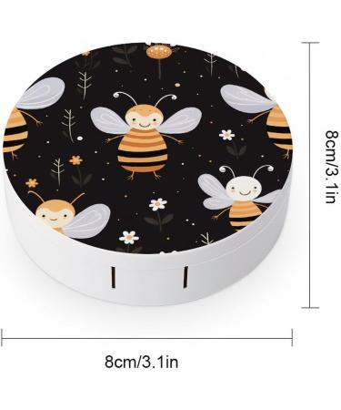 Floral Bee Contact Lens Case with Mirror - Cute Portable Eye Travel Kit for Contacts - Buy Online on GoSupps.com