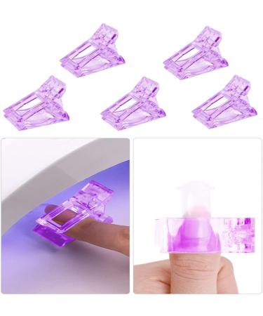 5PCS Polygel Nail Clips - Transparent Nail Clamps for Quick Building Gel - Nail Tips Clip for Nail Art - Purple - Buy Online on GoSupps.com