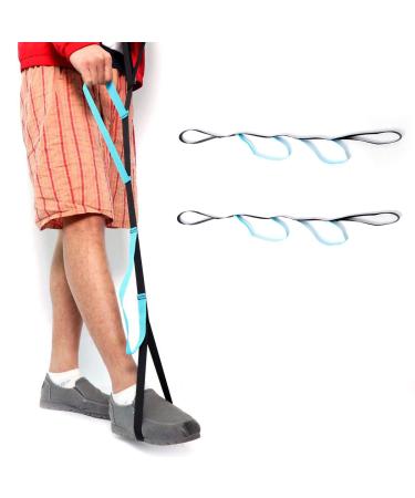 Kangwell Multi-Loop Leg Lifter Strap, Rigid Loop for Handle, Washable, Practice Walking, Moving Aided, Stoke, Paralysis, Hemiplegia, Foot Inconvenience (2PC)