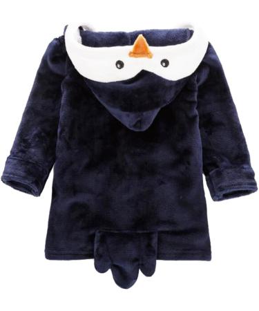 CuteOn Unisex Baby Kids Cartoon Animal Flannel Hooded Bathrobe Pajamas Nightwear - Adorable 120 Penguin Design for Infants & Toddlers | International Shipping Available - Buy Online on GoSupps.com