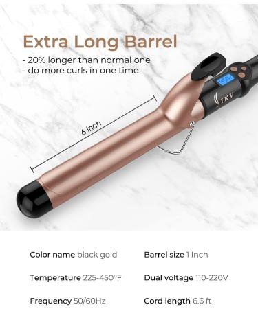1 1/4 Inch Ceramic Tourmaline Extra Long Barrel Curling Iron - Professional Dual Voltage Curling Wand - Buy Online on GoSupps.com