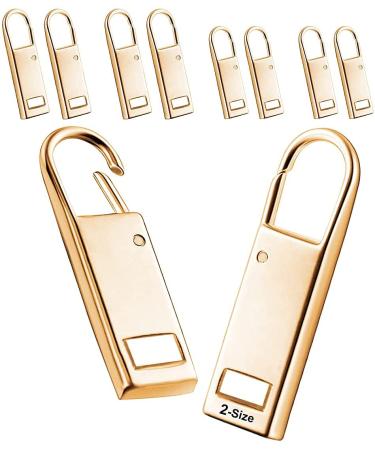 1 one Enjoy zipper pull replacement zip metal handle mend fixed zip tab repair for shoes luggage luggage bag jacket (8 pcs) gold