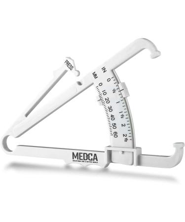 Body Tape Measure and Skinfold Caliper Body Fat Monitor Set - (Pack of 2) - Double Sided Body Tape Measures (150 cm /60 inches) - Skin Fold Body Fat Analyzer and BMI Measurement Tool  White by MEDca - Buy Online on GoSupps.com