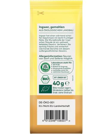  Lebensbaum LEBENSBAUM Organic Ground Ginger 40 g - Buy Online on GoSupps.com