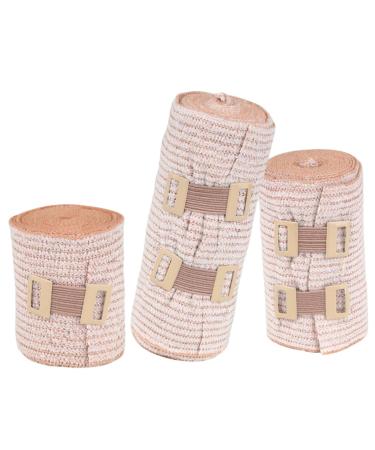FRCOLOR 3pcs Elastic Bandages First Aid Tape Care Products Elastic Cohesive Paper Tape Sports for Wounds Head Wraps Calf Elastic Fibers Stripe Headgear