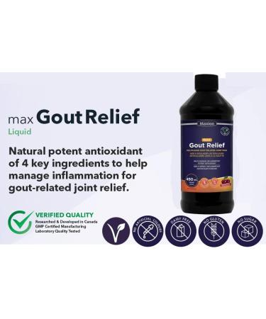 Maxion Gout Relief Liquid to Relieve Pain Manage Inflammation and Reduce Uric Acid Potent Antioxidant 450ml (1) - Buy Online on GoSupps.com