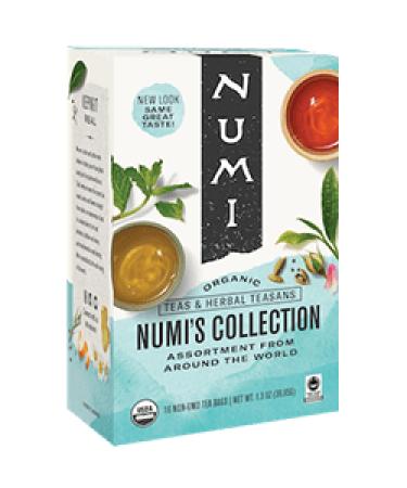 NUMI Certified Organic Fair Trade Tea Collection Assorted Flavors Tea Bags 16/ Pack (sold as 2 packs/case)