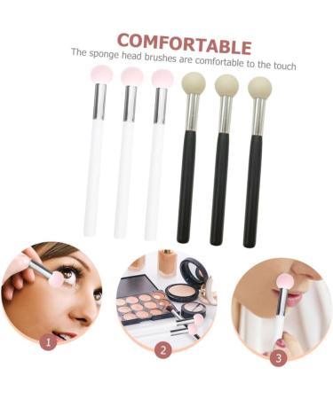 FOYTOKI 12 Pcs Sponge Makeup Brush Sponge Head Tools Makeup Eyeshadow Sponge Brush Wooden Handle - Buy Online on GoSupps.com