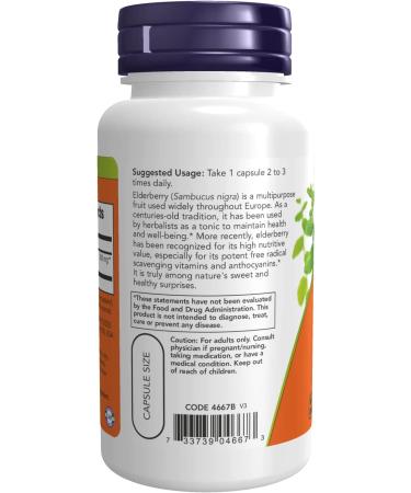 Now Foods Elderberry 500 mg â€“ Vegan Capsules | Immune Support | 60 Count - Buy Online on GoSupps.com
