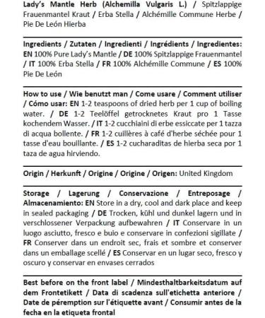 HEALTH EMBASSY Health Embassy Common Alchemilla Herb Herb Herbal Tea | Alchemilla Vulgaris L | Ladys Mantle Herb Tea 50g - Buy Online on GoSupps.com