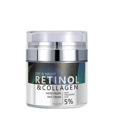 Retinol Face Cream with Collagen Day & Night Face Moisturizer Anti Wrinkle Skin Care Reduces Dark Spots & Fine Lines Firming Cream for Face and Neck Evens Tone 1.76 Fl Oz