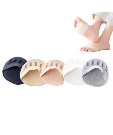 Honeycomb Fabric Forefoot Pads, Women High Heels Invisible Socks, Comfortable Non-Slip Corrective Toe Socks Pad 5pairs