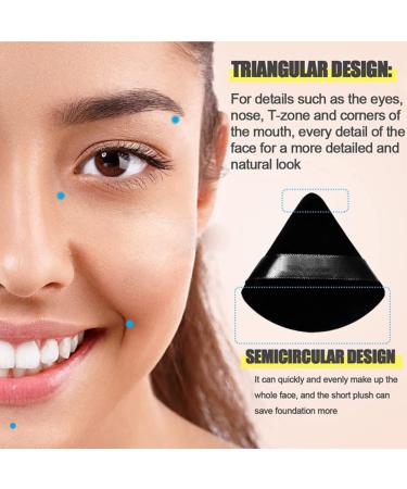 Triangle Powder Puff Mini Face Makeup Sponge Soft Washable Velvet Puff for Flawless Finish (2pcs White) - Best for All Skin Types - Buy Online on GoSupps.com