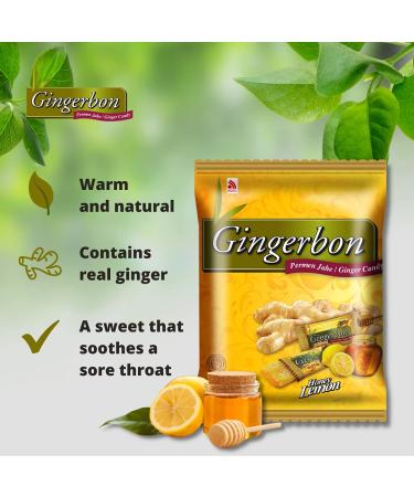 Gingerbon Ginger Honey Lemon Bonbons - 125g Pack | Sweet & Natural Flavors - International Shipping Available - Buy Online on GoSupps.com