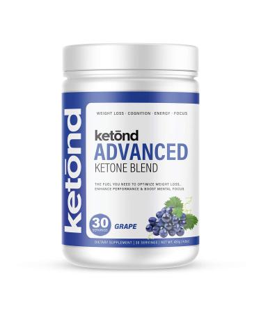 Exogenous Ketones Advanced Blend by Ketond - Drink Ketones for Rapid Weight Loss - Best Fuel for Energy Mental Performance and Weight Loss - Grape (30 Servings)