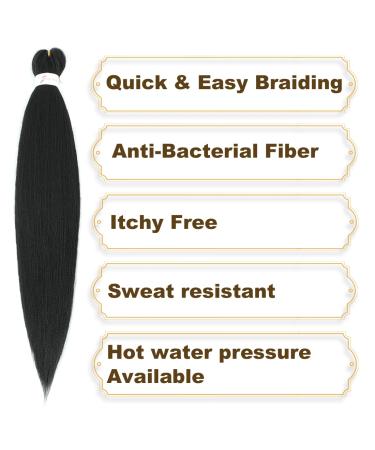 Buy Antiensy Easy Braid Hair Extensions - 40cm Itch-Free Synthetic Fiber Crochet Hair (6 Pack) - Yaki Texture 1B# - International Shipping Available - Buy Online on GoSupps.com