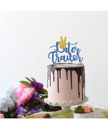Tenhaisi Blue Glitter Later Traitor Cake Topper Job Chang Party Decor Farewell Retirement Party Last Day Office Party Decoration Supplies - Buy Online on GoSupps.com