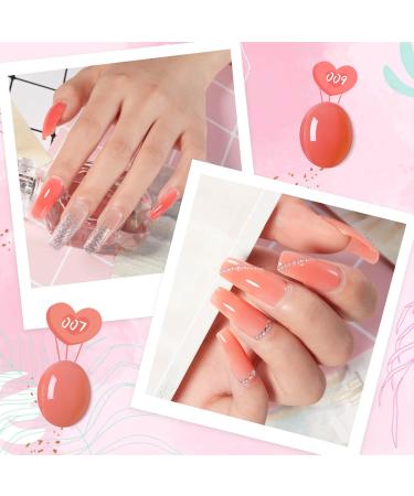 Mobray Pink Clear Poly Nail Gel Kit - 6 Color Builder Set for Beginners | Includes Slip Solution, Base & Top Coat | Nail Art Starter Kit - Buy Online on GoSupps.com
