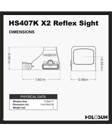 HOLOSUN HS407K-X2 Classic Reflex Red Dot Sight - Premium Optics for Precision Shooting - Buy Online on GoSupps.com