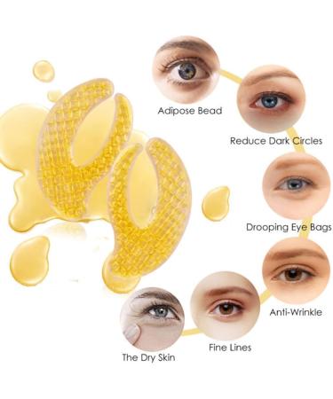 Gold Hydrogel Eye Mask - Anti-Aging Collagen Eye Patches for Dark Circles Puffiness & Wrinkles | 5 Pairs Moisturizing Under Eye Pads - Buy Online on GoSupps.com