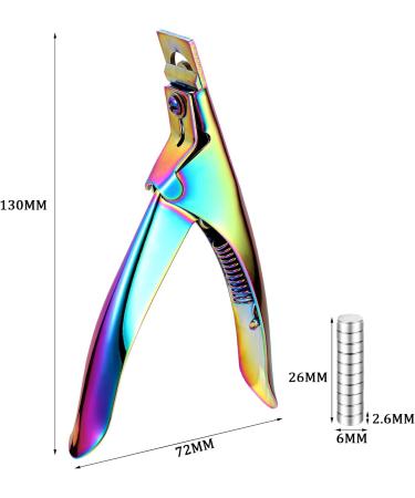 Professional Acrylic False Nail Clippers with Magnets | Nail Tip Cutter & Length Measurement Tool for Salon & Home | Perfect Gift for Nail Art Lovers (Chameleon Color - Buy Online on GoSupps.com