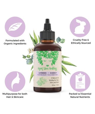 Multiuse Lavender & Rosehip Oil Medley for Face Body & Hair - Natural Moisturizer with Shea Vitamin E & Essential Oils - 4 oz - Buy Online on GoSupps.com