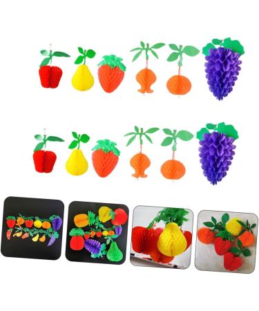 Amosfun 12pcs Paper Honeycomb Ornament Tissue Strawberry Decorations Party Scene Layout Locket Home Decoration Paper Fruit Pendant Honeycomb Decoration Household Hawaii - Buy Online on GoSupps.com