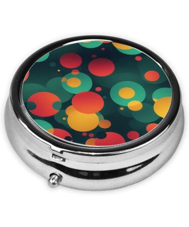 Abstract Round Pattern Mini Pill Box | 3 Compartment Travel Organizer | Portable Medicine Case for Home & Office - Buy Online on GoSupps.com