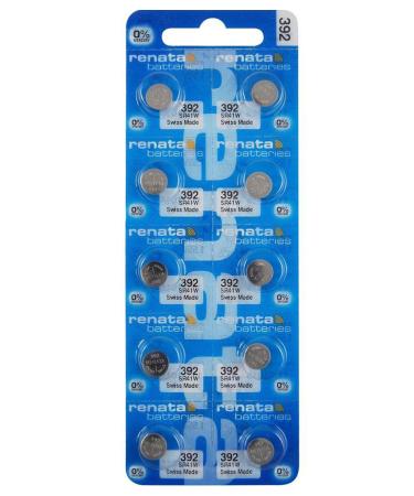 Renata 392 SR41W Batteries - 1.55V Silver Oxide 392 Watch Battery (10 Count) 10 Batteries