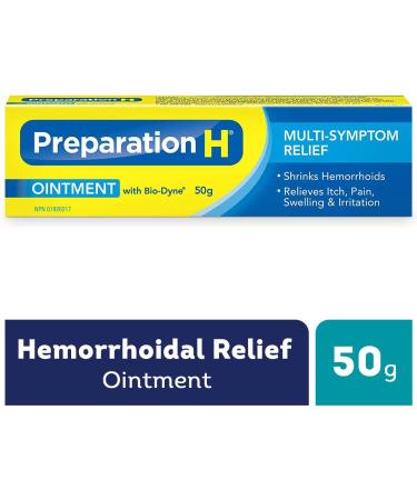Preparation H Multi-Symptom Hemorrhoid Treatment Ointment with Bio-Dyne 50g Tube 50 g (Pack of 1) - Buy Online on GoSupps.com