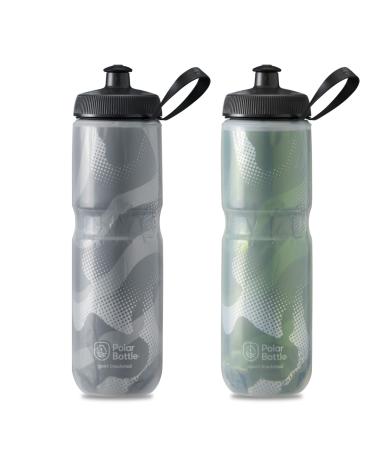 Polar Bottle - Sport Insulated Contender 2-Pack - 24 oz, Charcoal & Olive 24oz - 2 Pack Charcoal & Olive Contender