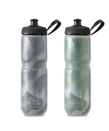 Polar Bottle - Sport Insulated Contender 2-Pack - 24 oz, Charcoal & Olive 24oz - 2 Pack Charcoal & Olive Contender - Buy Online on GoSupps.com