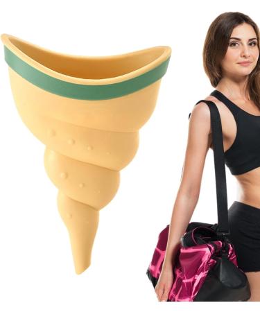 Female Urinal - Spill Proof Female Urinal Device for Women Standing Up to Pee - Travel Urinal for Female Pee Funnel Reusable Women Pee Cup for Hiking Camping Picnic Dtt Conch Shape + Stability Ring Light Yellow - Buy Online on GoSupps.com