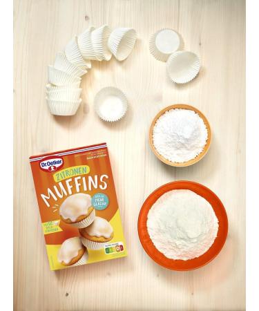 Buy Dr. Oetker Lemon Muffins Baking Mix - 4 x 415g | Easy Recipe for 12 Delicious Muffins with Glaze | International Shipping Available - Buy Online on GoSupps.com
