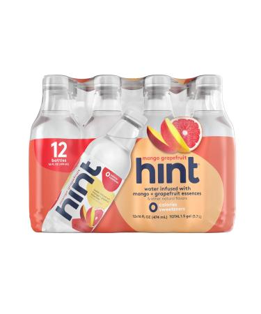 Hint Water Mango-Grapefruit 16oz (Pack of 12) - Zero Sugar, Zero Calories, All-Natural Hydration - Buy Online on GoSupps.com