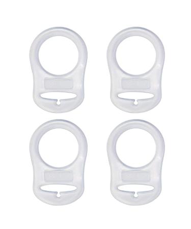 JTKREW 4 Pcs Silicone Button Ring Pacifier Adapter Silicone Dummy Pacifier Holder Clip Adapter Ring Silicone Ring for Pacifier