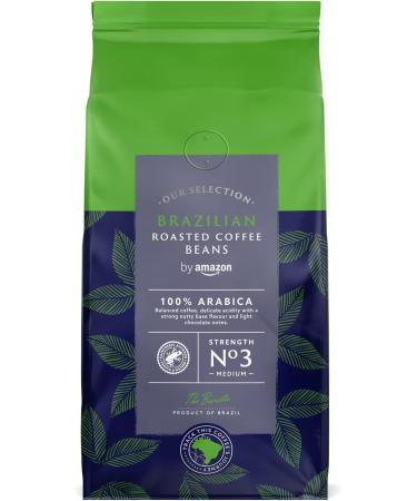 by Amazon Select Brazil Coffee Beans Medium Roast 1kg (2 x 500g) - Rainforest Alliance Certified - Buy Online on GoSupps.com