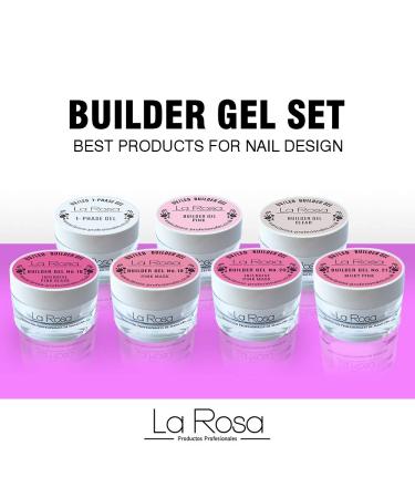 La Rosa Builder Gel Intensive Pink Glass - 30ml UV LED Assembly Gel for Nails | Flexible Medium Thick Excellent Adhesion - Buy Online on GoSupps.com