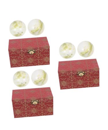 Healvian 3 sets Gymnasium Ball Handgan Guide Massage Balls From Jade Jade Health Ball Hand Leisure Ball Chinese balls.