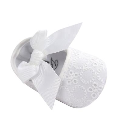 LACOFIA Baby Girls Christening Shoes Infant Crib Shoes Anti-Slip Soft Sole Prewalkers 12-18 Months A White - Buy Online on GoSupps.com